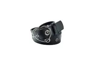 Cinto Feminino com Ilhós Alternados Fivela Coração
