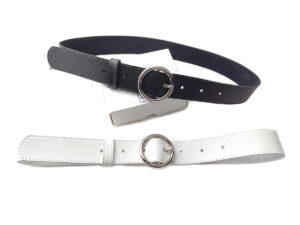Kit Com 2 Cintos Feminino Fivela Redonda