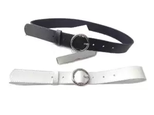 Kit Com 2 Cintos Feminino Fivela Redonda